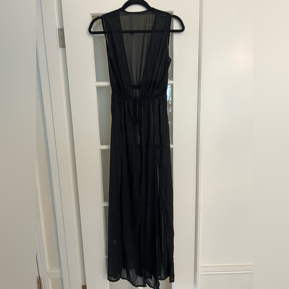 Black Sheer Swim Suit Coverup